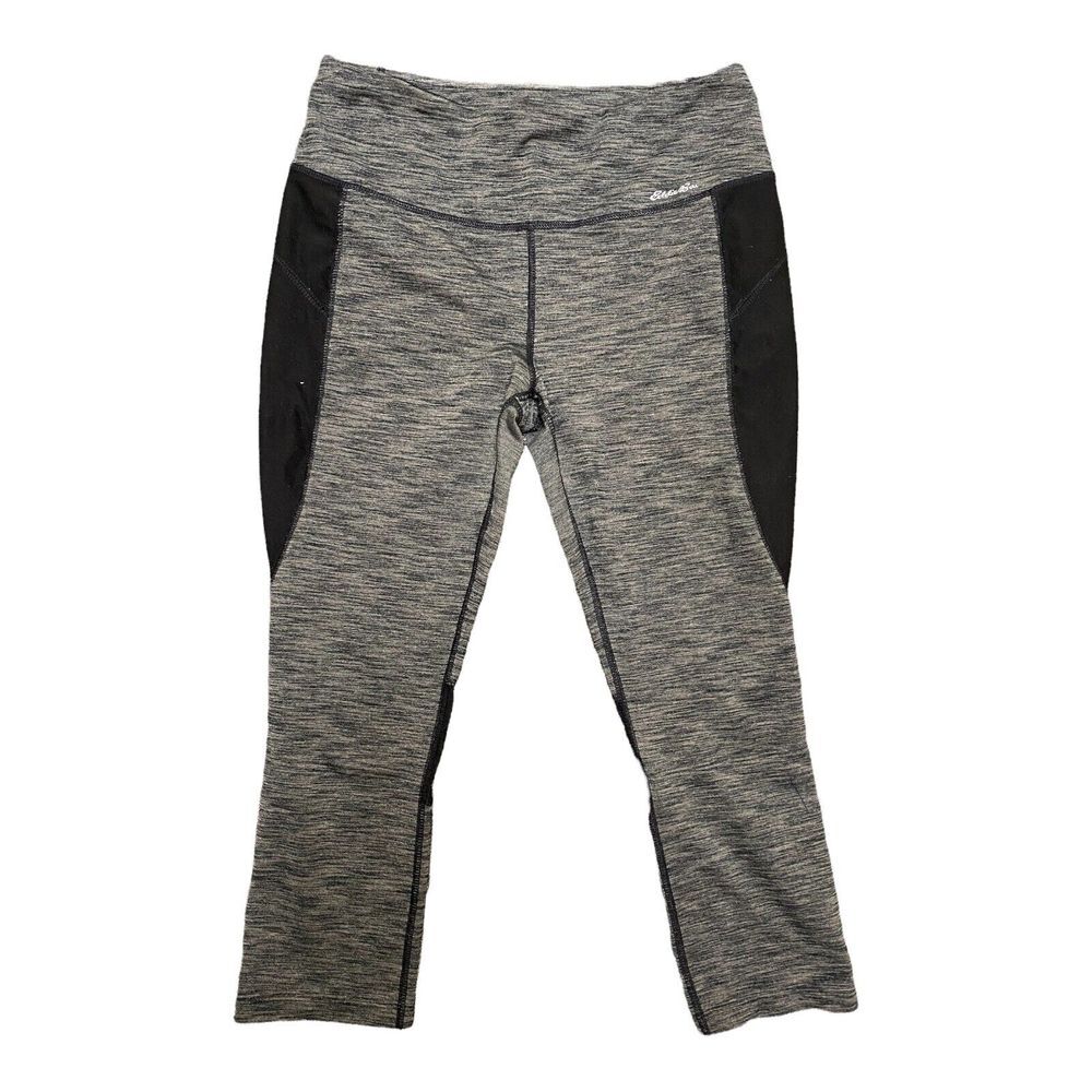 Eddie Bauer Women's Crop Leggings Grey‎ Black Size Medium